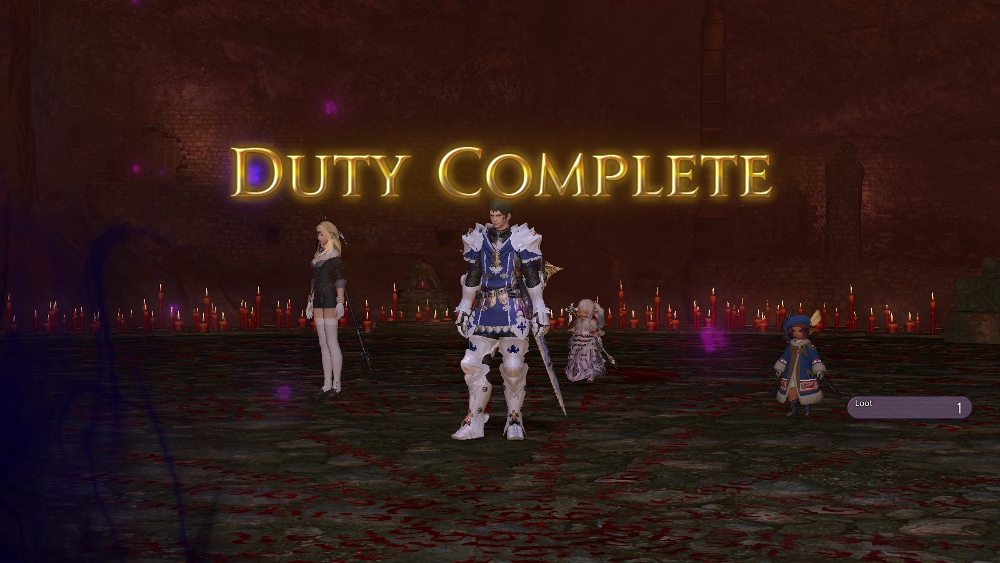 Party completing the Tam-Tara Deepcroft duty in Final Fantasy XIV