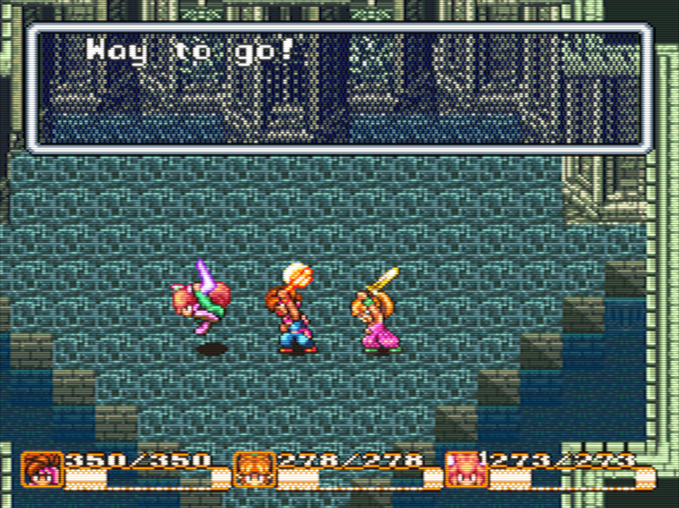 Victory post after beating a boss in Secret of Mana screenshot
