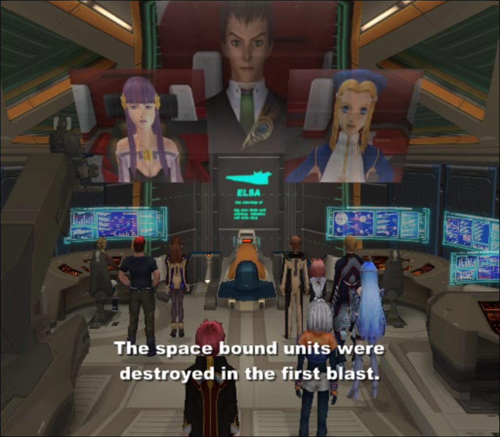 "The space bound units were destroyed in the first blast". Xenosaga Episode 1 cutscene