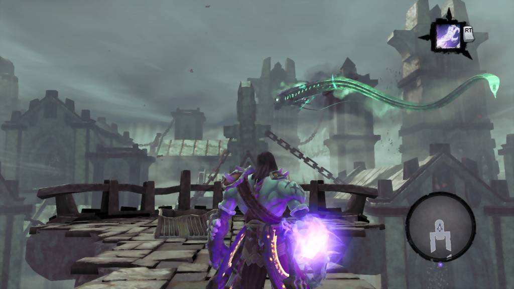 Death explores a castle in a Darksiders 2 screenshot 