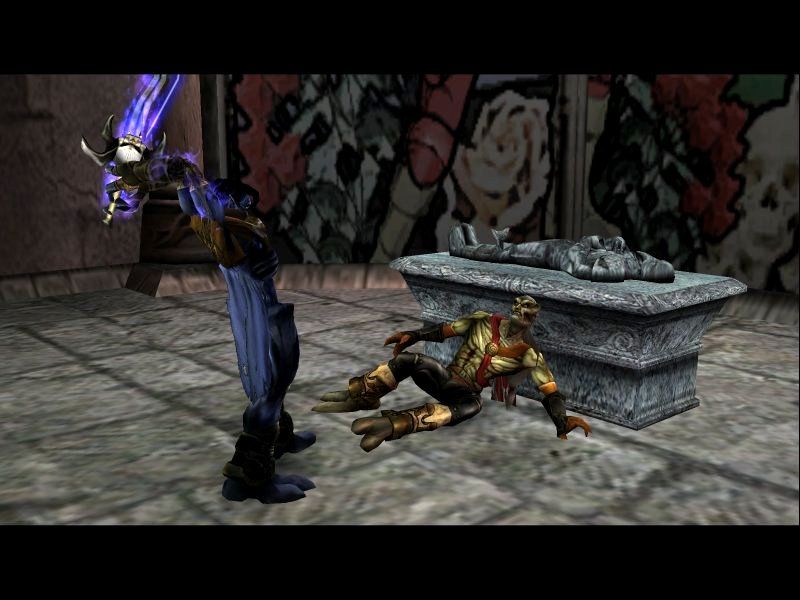 Raziel prepares to stab Kain in a Legacy of Kain: Soul Reaver 2 screenshot