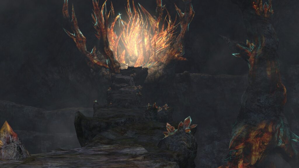 Screenshot of a cave in The Last Remnant