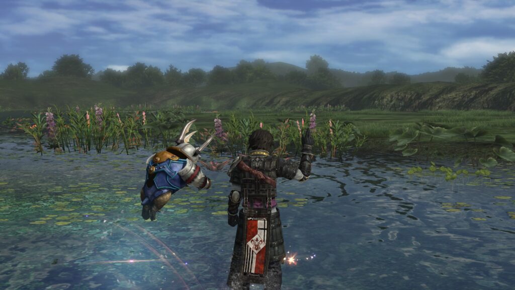Screenshow showing Mr. Diggs from The Last Remnant searching for treasure