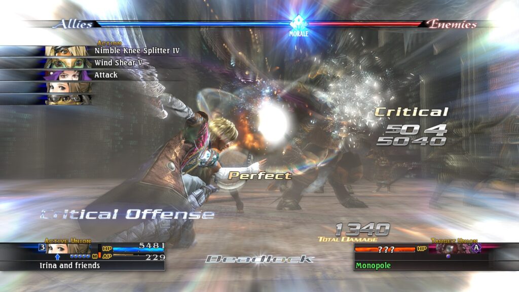 The Last Remnant battle screenshot with David Nassau