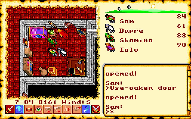 Screenshot of exploring a castle in Ultima 6